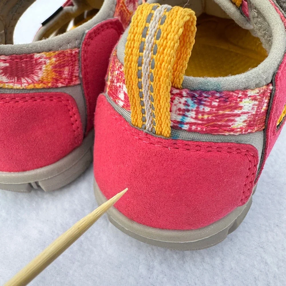 Keen Seacamp II CNX Sandals Kids Size 13 Pink Yellow Tie Dye Sport Water Shoes - Picture 6 of 12